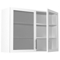 720 x 900mm Double Glass Wall Unit - Includes glass shelves