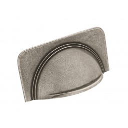 Cup Handle With Stepped Detail On Plain Backplate, 64mm