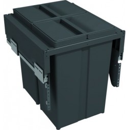 Pull-Out Waste Bin With Metal Lid (Fixed) 2 x 29 Litre Bins