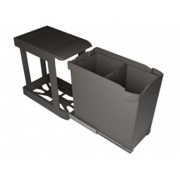 Pull-out waste bin, automatic opening, 2 x 14 litre bins