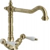 Second Nature Sinks and Taps - Antica P spout tap, dual lever, Brushed Bronze
