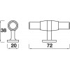 Handle T-Bar Design 72mm