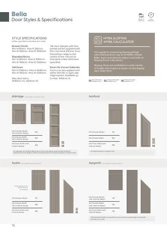 Bella door styles and specifications brochure cover
