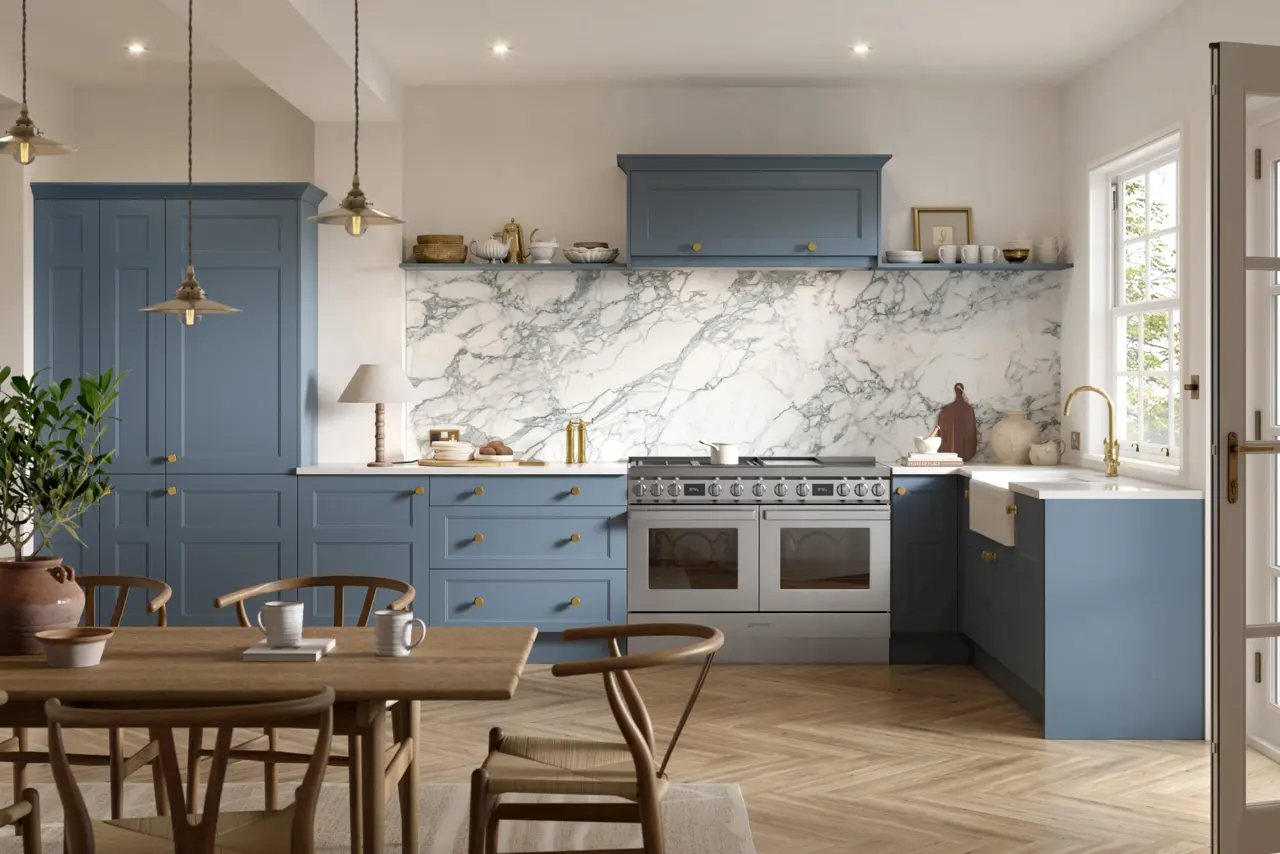 Aldridge in Supermatt Misty Blue kitchen