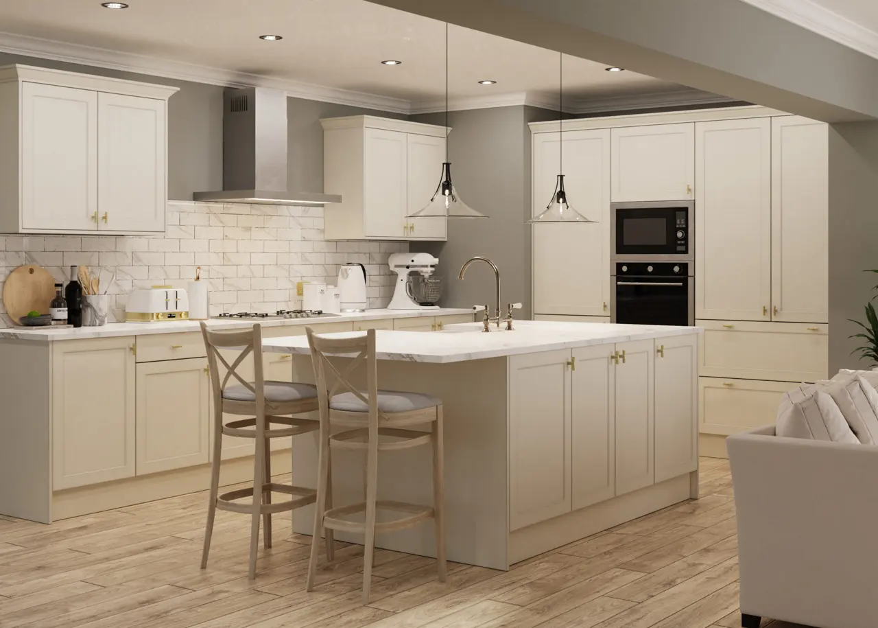 Richmond (60mm stile) in Supermatt Taupe Grey kitchen