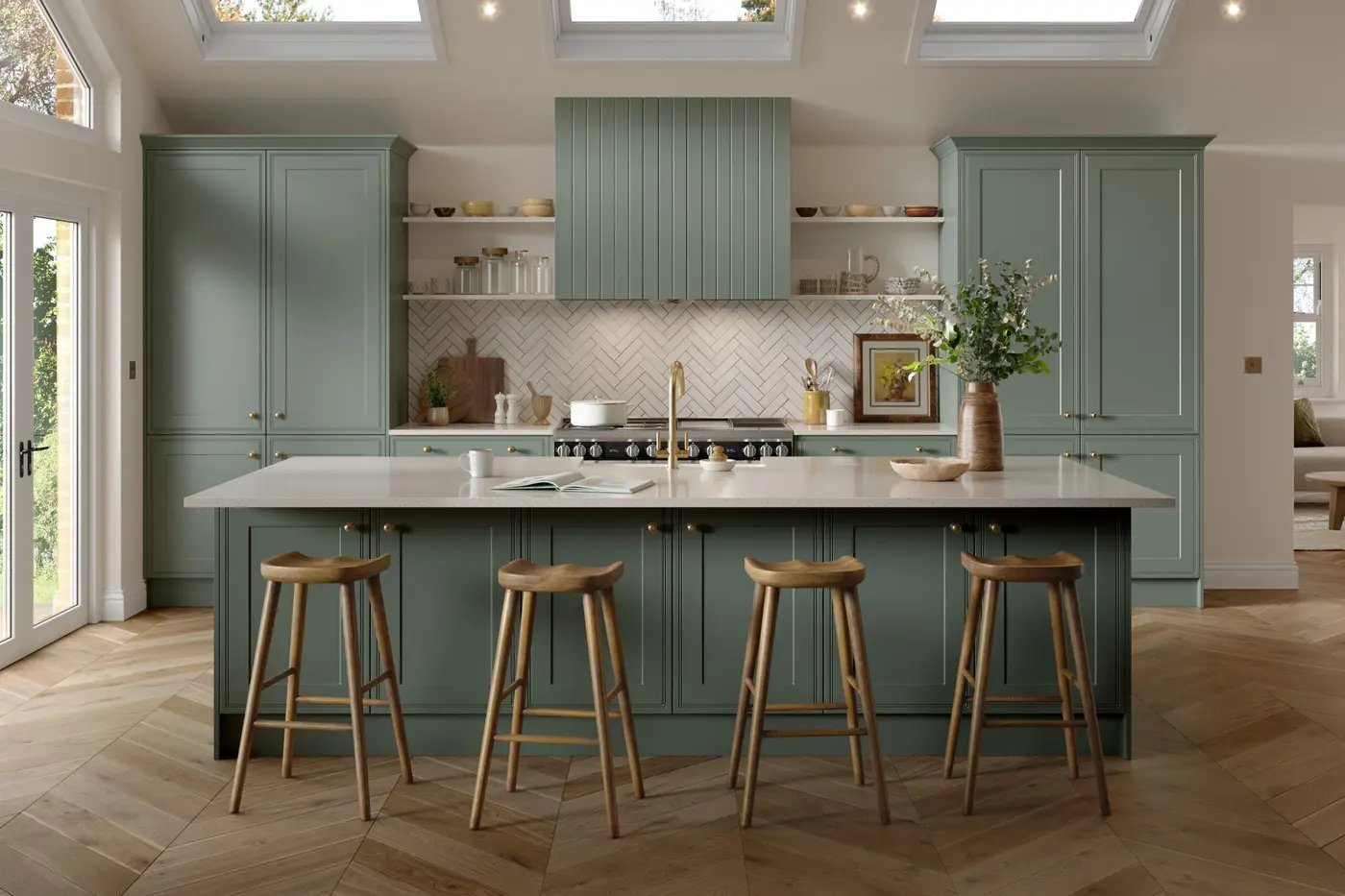 Tullymore in Matt Sage Green kitchen